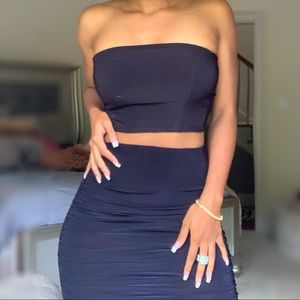 Black Slinky Set (Skirt & Crop Top)